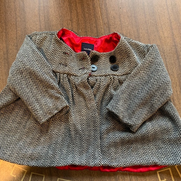 GAP Black and White Pea Coat with Flared Design and Full Length Sleeves - Picture 1 of 5